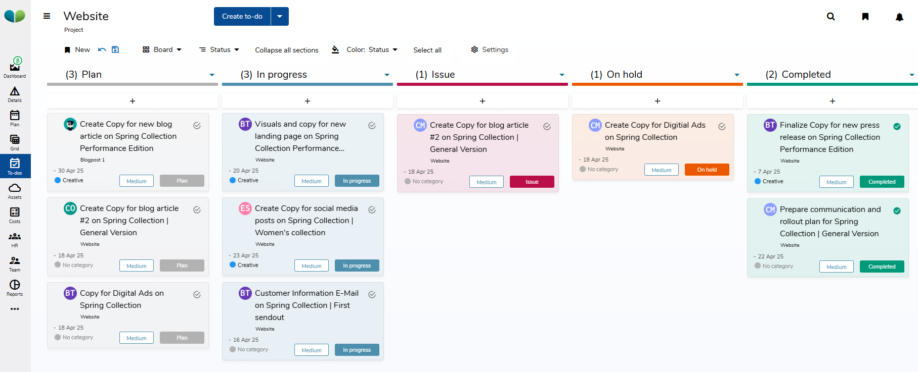 Marketing project management in Marmind